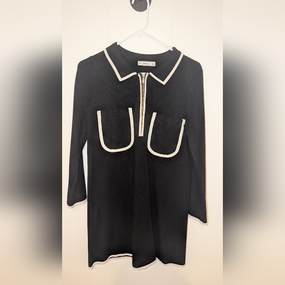 Zara Black Dress with White Trim - US M